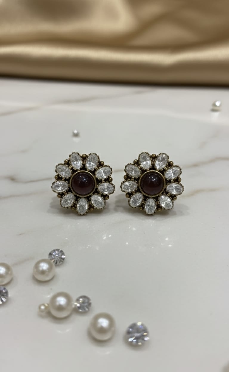 Purple Flower Earrings