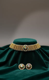 Thumbnail for Satrangi Golden Necklace Set