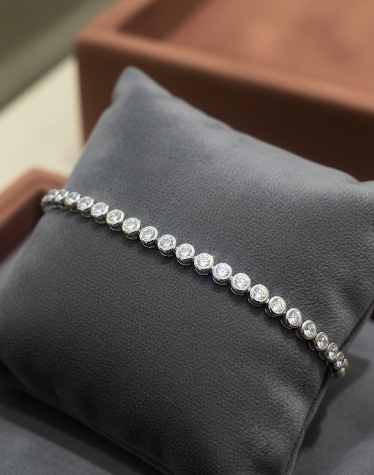 925 Silver Round Tennis Bracelet