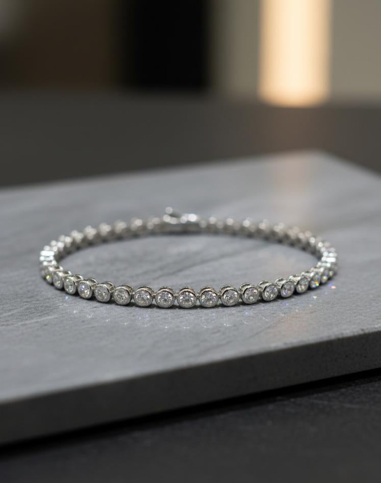 925 Silver Round Tennis Bracelet