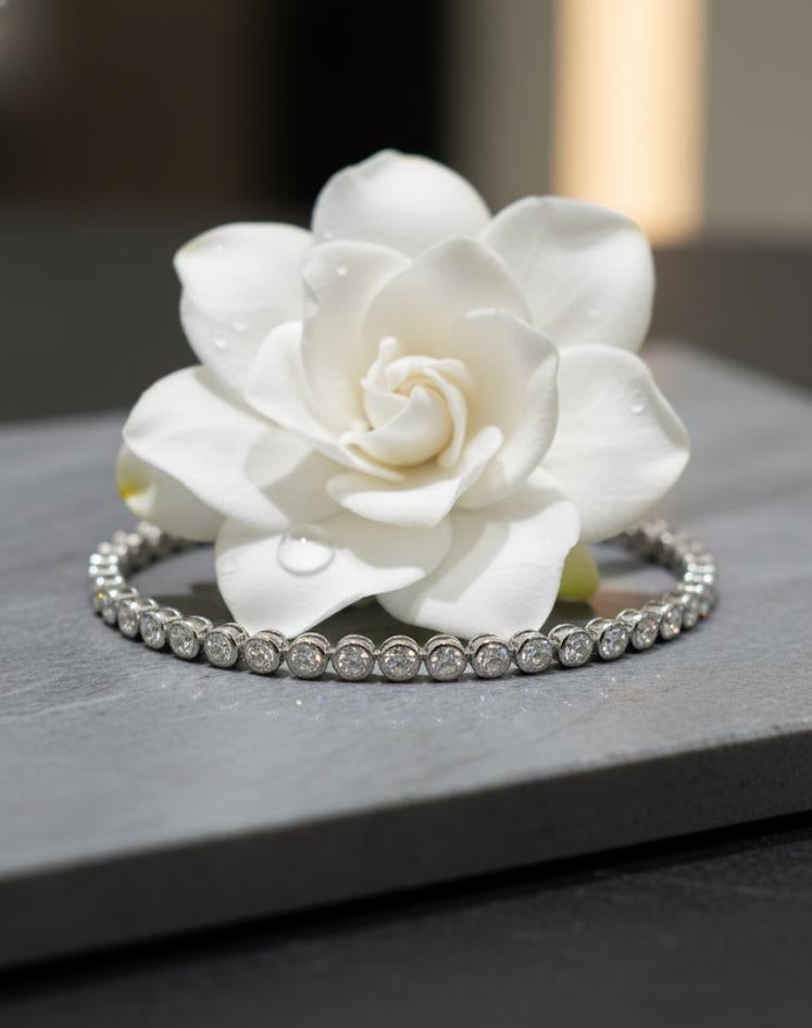 925 Silver Round Tennis Bracelet