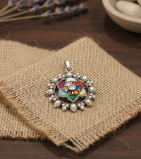 Thumbnail for 925 Silver Colorfull Flower Pendant