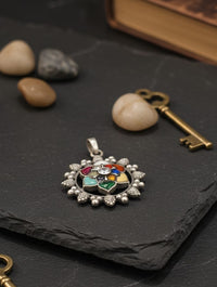 Thumbnail for 925 Silver Colorfull Flower Pendant