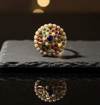 Thumbnail for Flower Pearl Jadau Ring