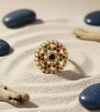 Thumbnail for Flower Pearl Jadau Ring