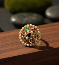 Thumbnail for Flower Pearl Jadau Ring