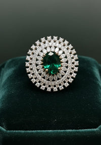 Thumbnail for Green Oval Cocktail Ring
