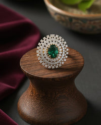 Thumbnail for Green Oval Cocktail Ring