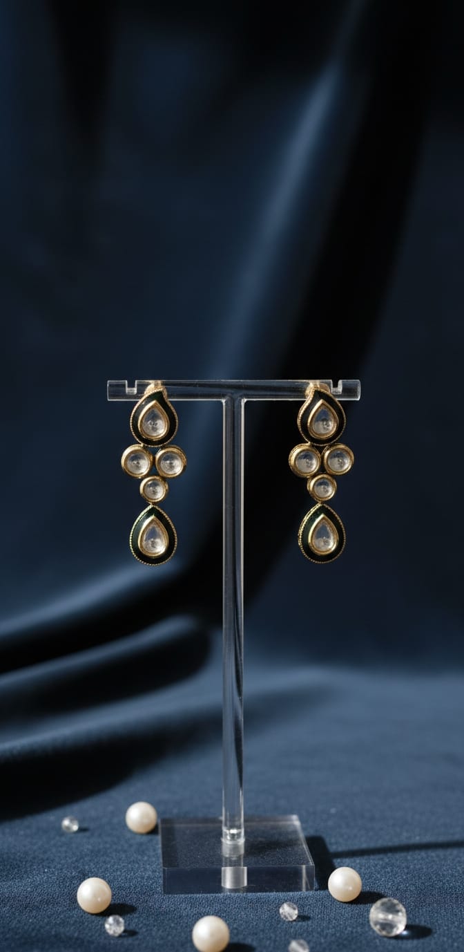 Kundan Drop Dusky Earrings