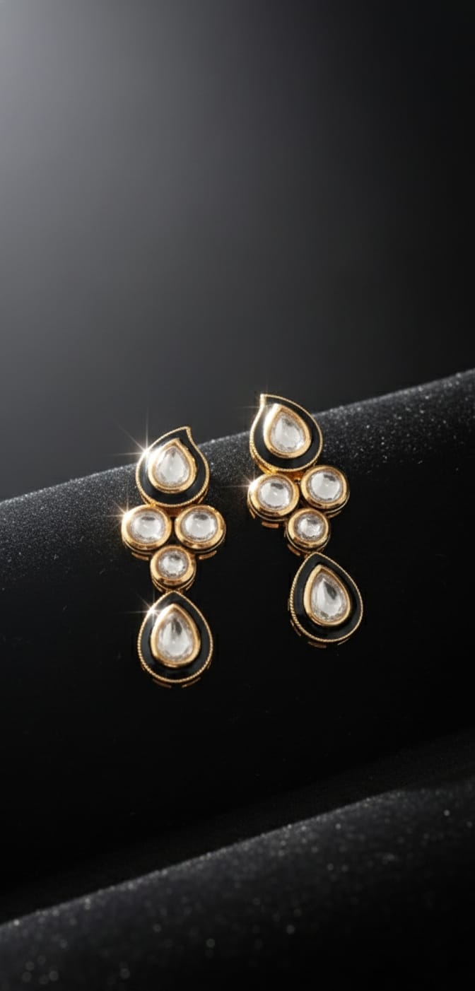 Kundan Drop Dusky Earrings