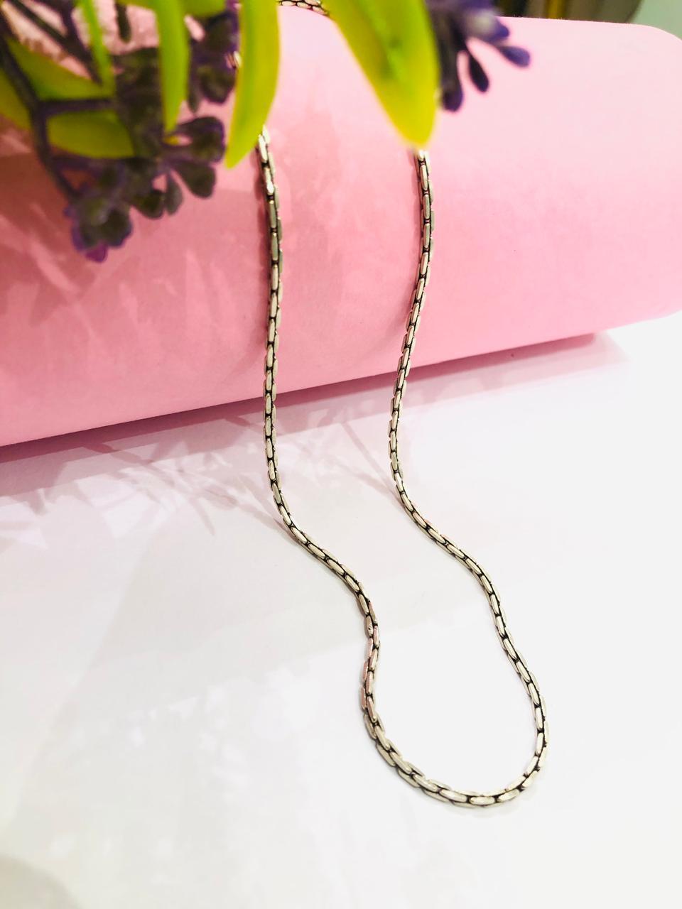 925 Silver Sleek Men Oxidised Chain
