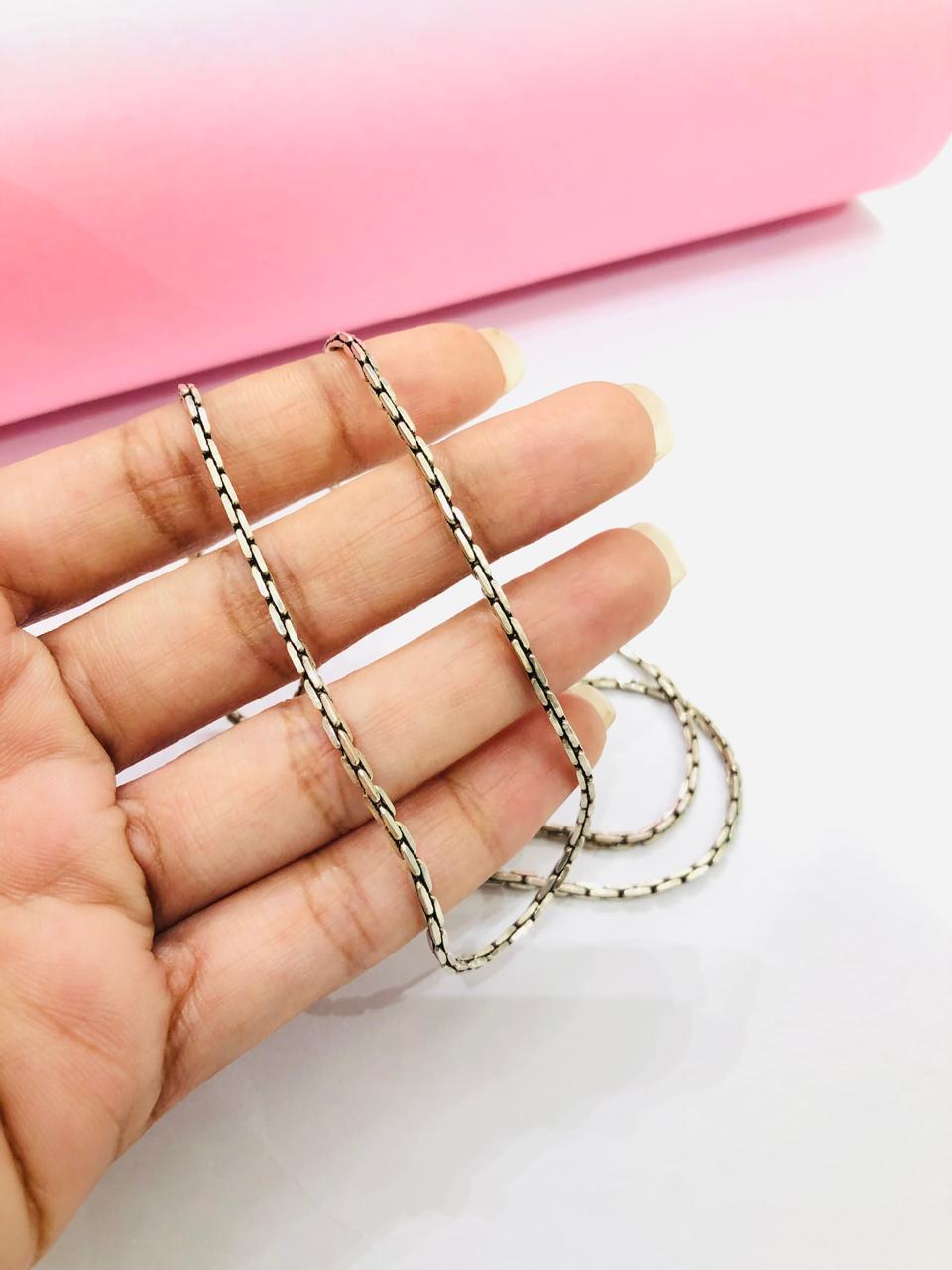 925 Silver Sleek Men Oxidised Chain