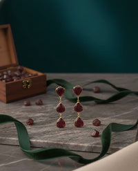 Thumbnail for Maroon Dangler Earrings