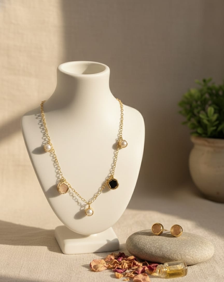 Rustic Aura Multi-Stone Necklace Set