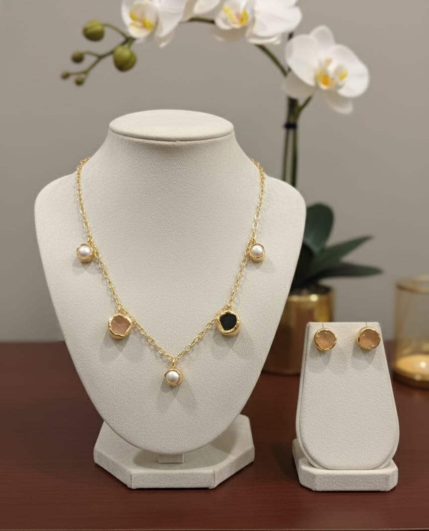 Rustic Aura Multi-Stone Necklace Set