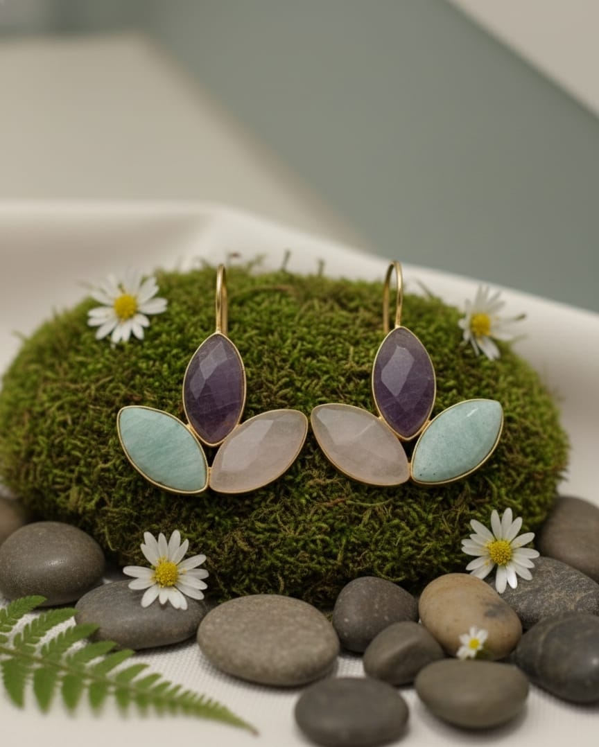 Amethyst Rose Verde Earrings