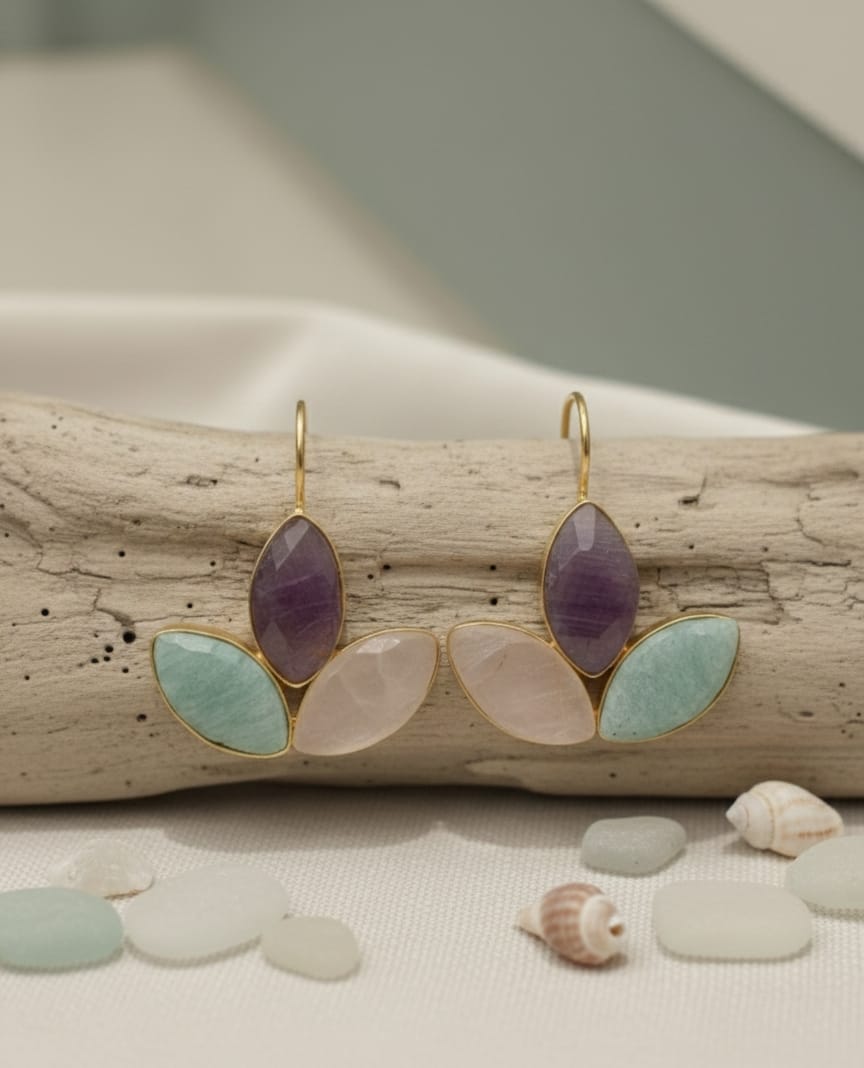 Amethyst Rose Verde Earrings