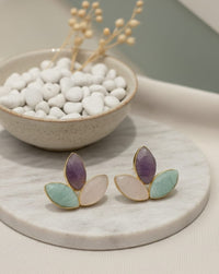 Thumbnail for Amethyst Rose Verde Earrings