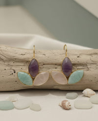 Thumbnail for Amethyst Rose Verde Earrings