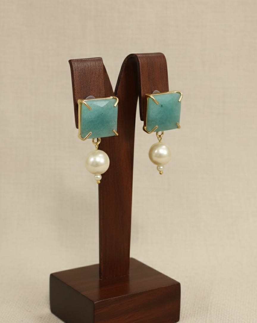 Green Pearl Earrings