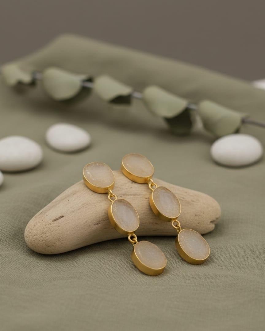Blush Stone Dangler Earrings