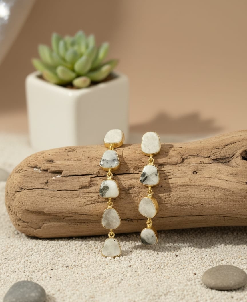 Milky Stone Dangler Earrings