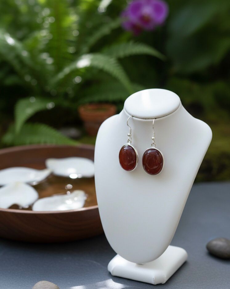 Coral Oval Earrings