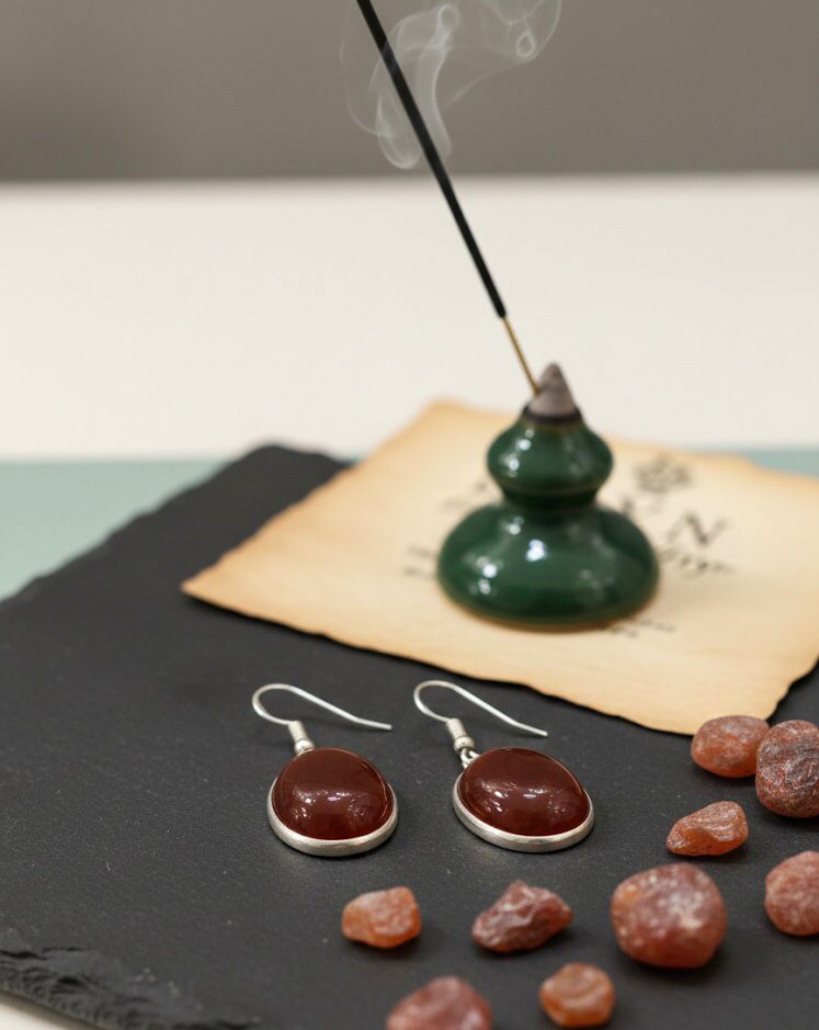 Coral Oval Earrings
