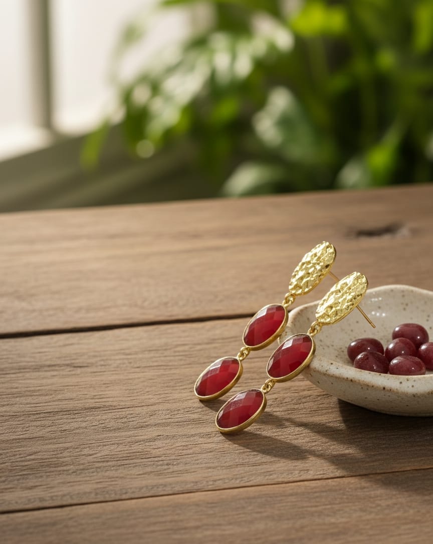Ruby Shine Dangler Earrings