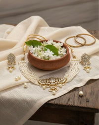 Thumbnail for Rajwadi Kundan Necklace Set