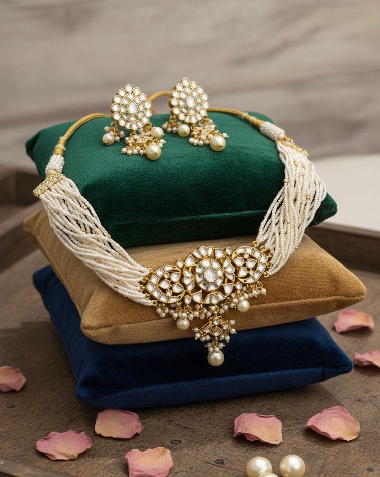 Rajwadi Kundan Necklace Set