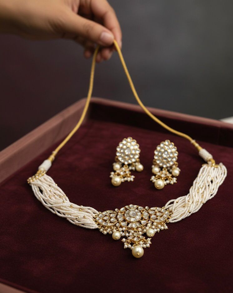 Rajwadi Kundan Necklace Set