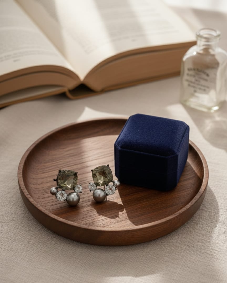 Midnight Pearl Bloom Earrings