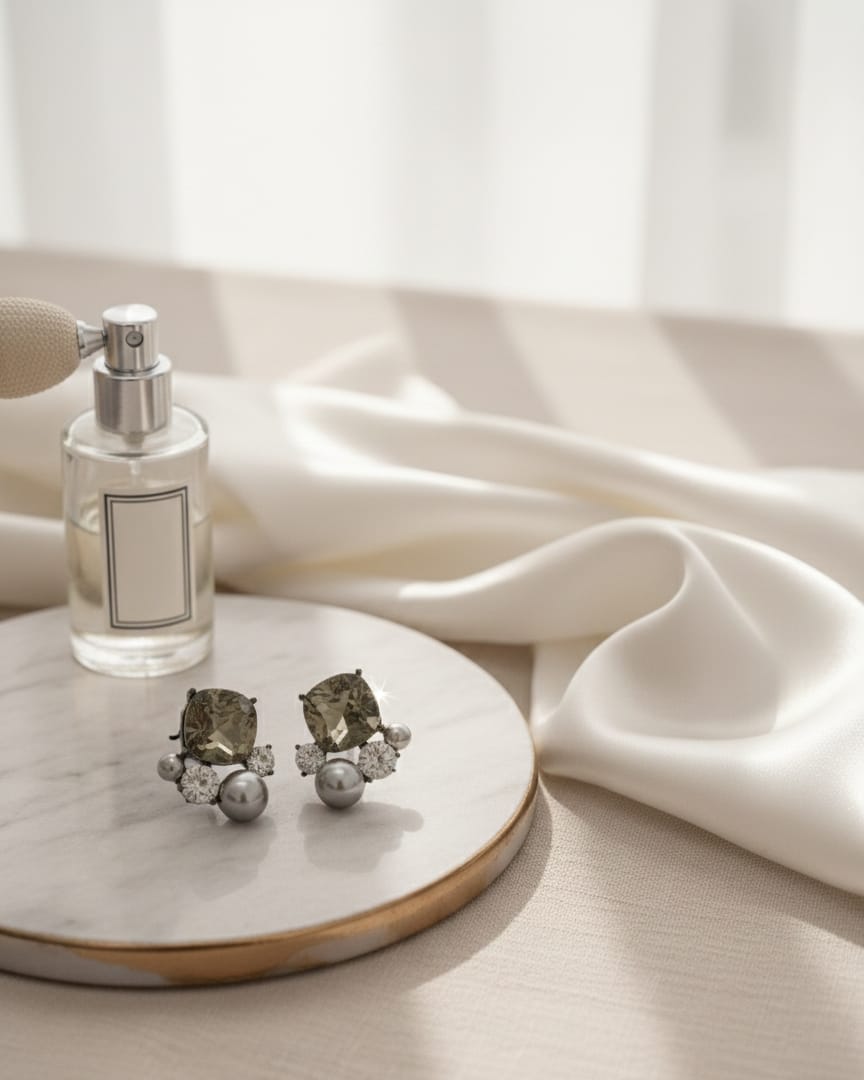 Midnight Pearl Bloom Earrings