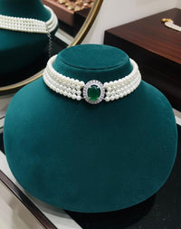 Thumbnail for Emerald Pearl Choker Set