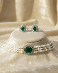 Thumbnail for Emerald Pearl Choker Set