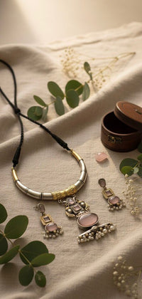 Thumbnail for Pink Noor Hasli Necklace Set