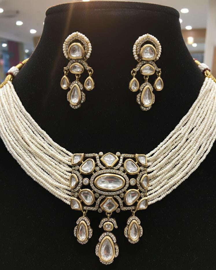 Nazakat Moti Polki Necklace Set