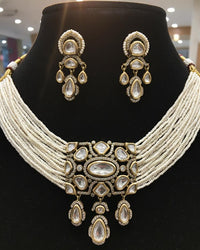 Thumbnail for Nazakat Moti Polki Necklace Set