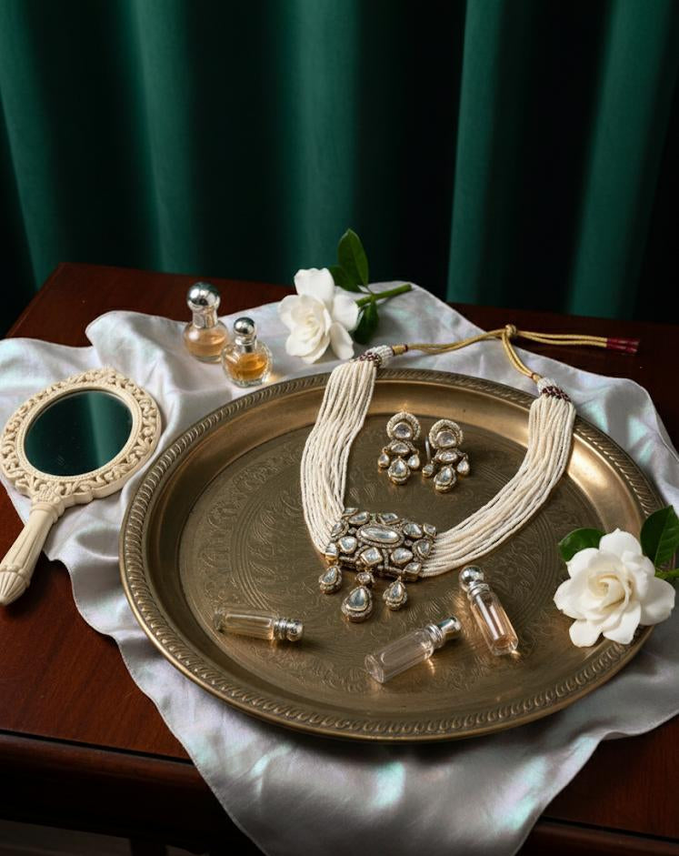 Nazakat Moti Polki Necklace Set