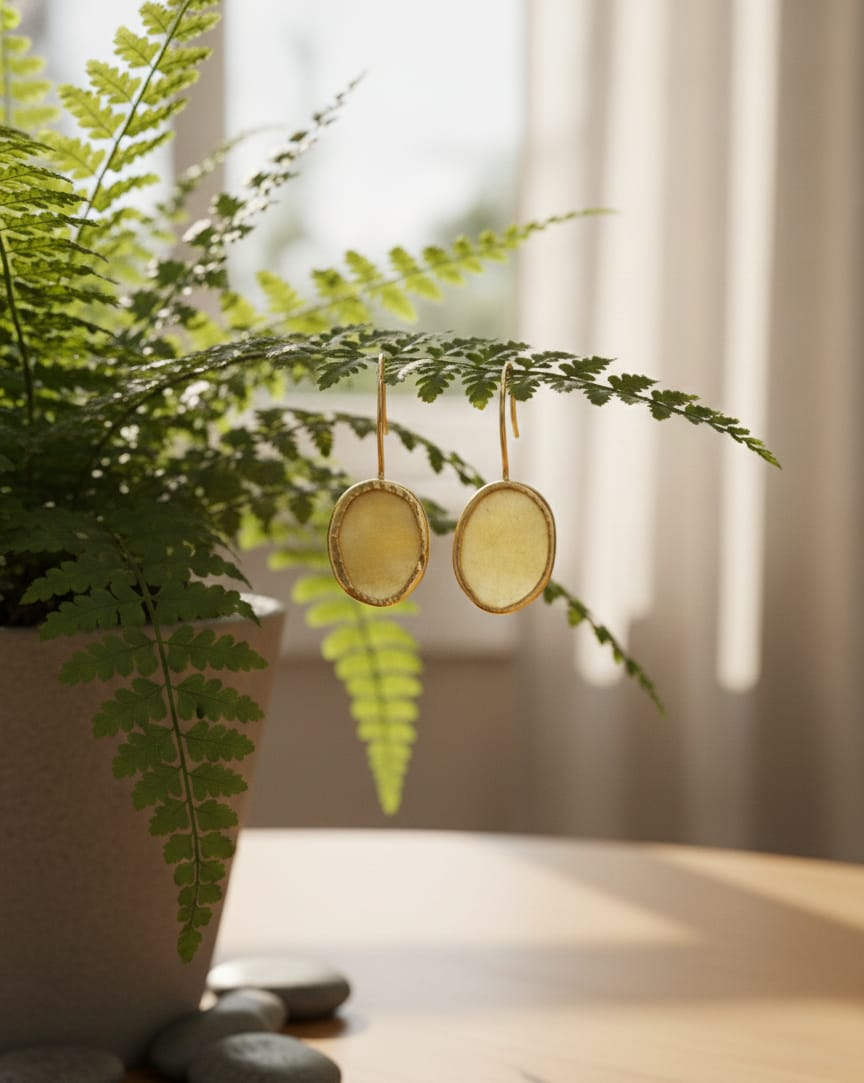 Sunlit Aura Oval Earrings