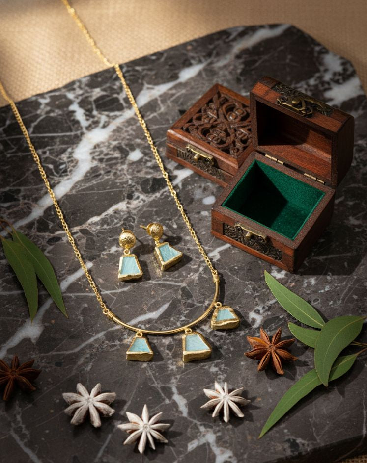Green Earth Pendant Set