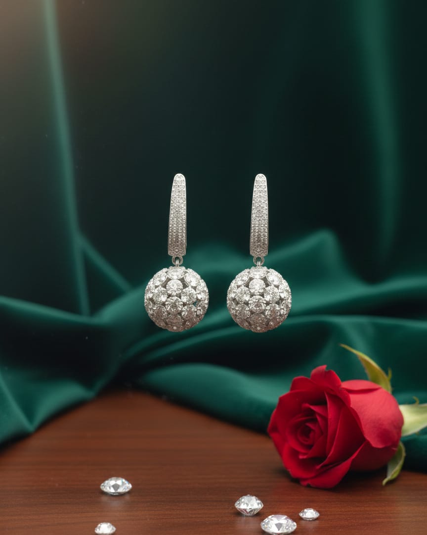 Shinning Ball Hoop Earrings