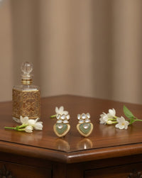 Thumbnail for Lotus Polki Mint Earrings