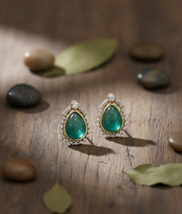 Thumbnail for Emerald Drop Shimmer Earrings