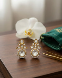 Thumbnail for Golden Round Polki Earrings