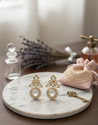 Thumbnail for Golden Round Polki Earrings