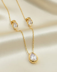 Thumbnail for Golden Sleek Polki Pendant Set