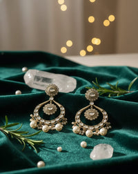 Thumbnail for Polki Dusky Pearl Earrings