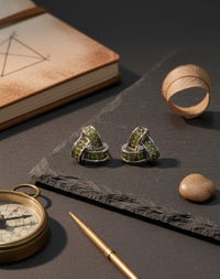 Thumbnail for Triangle Green Stone Earrings
